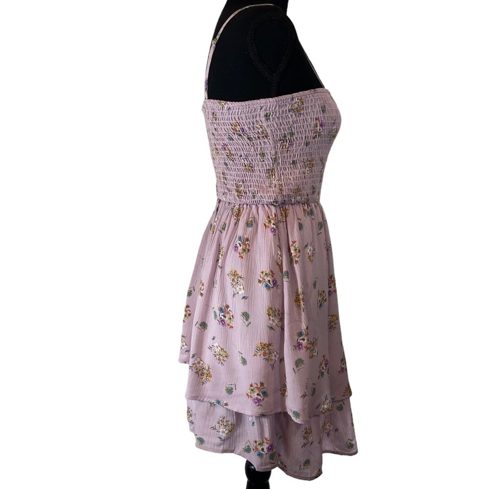French Grey Smocked Floral Sundress NWOT - Picture 7 of 10